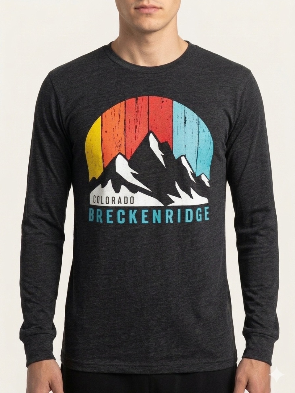 Pacific Breckenridge Colorado Long Sleeve Graphic T-Shirt Men's Small S